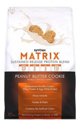 Suplemento em pó Syntrax  Matrix proteínas Matrix sabor  bolacha de manteiga de amendoim em saco de 2.27kg