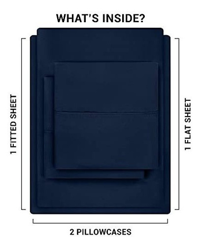 Sabanas Utopia Bedding 4 Piezas Microfibra Cepillada Azul