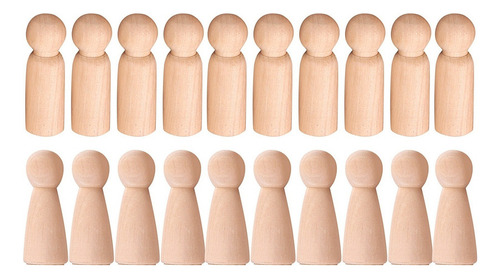 Muñeca De Madera Con Forma De Clavija De Madera Sin Terminar