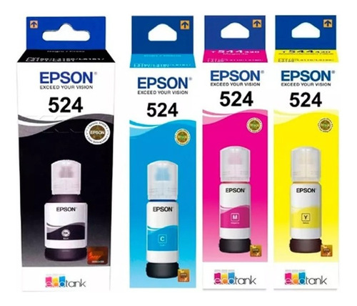 Pack X4 Tintas Epson T524 Originales