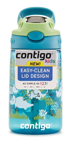 Imagem 2 de 8 de Garrafinha Squeeze Infantil Contigo ® Kids Dinossauros 414ml