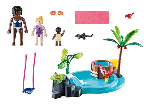 Figuras Para Armar Playmobil Piscina Infantil Con 42 Piezas