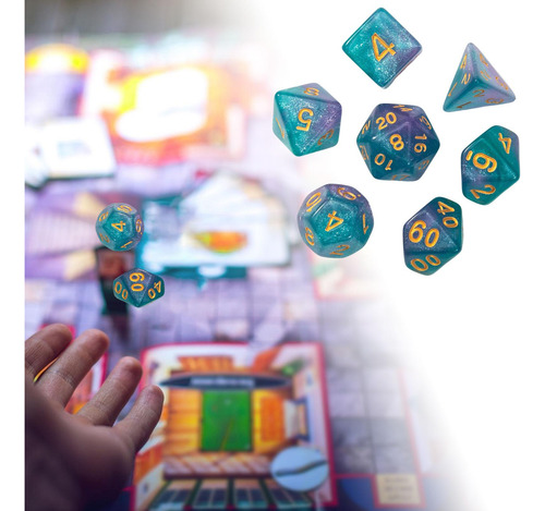 3 X 7 Piezas D4 D8 D10 D12 D20 Dados Acrílicos Violeta