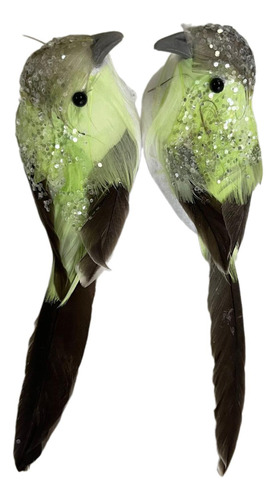 2 Piezas De Pájaros De Espuma, Pájaros Macarrón Verde