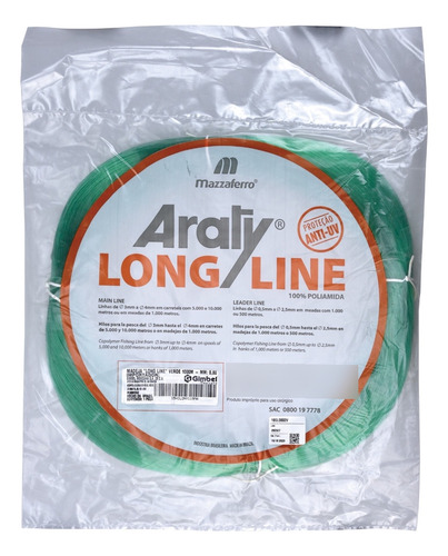 Linea De Pesca Araty Long Line Color Verde