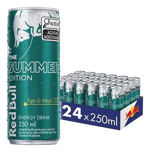 Red Bull Summer Edition Figo E Maçã 250ml (24 Latas) Kit 