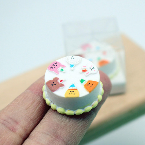 Pastel En Miniatura De Casa De Muñecas 1/12 Con Caja De