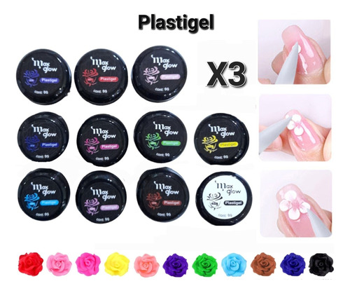 Gel Solido Plastigel Uñas Manicure Decoración Gel Uv Colores