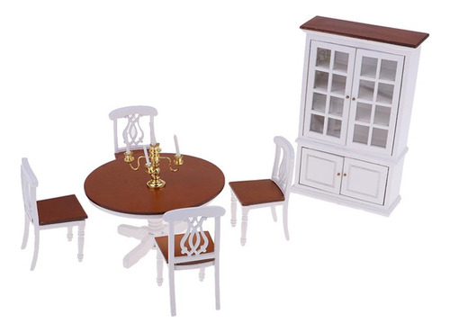 1/12 Casa De Muebles En Miniatura De Comedor Silla De