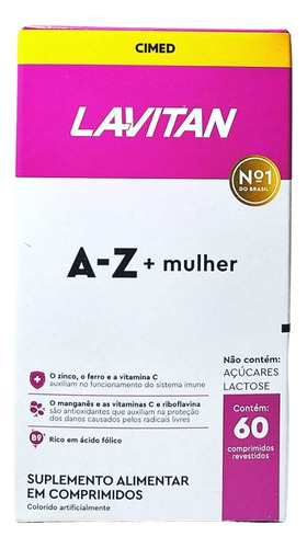 Lavitan Mulher A-z 60 Comp Suplemento Multivitaminico Cimed