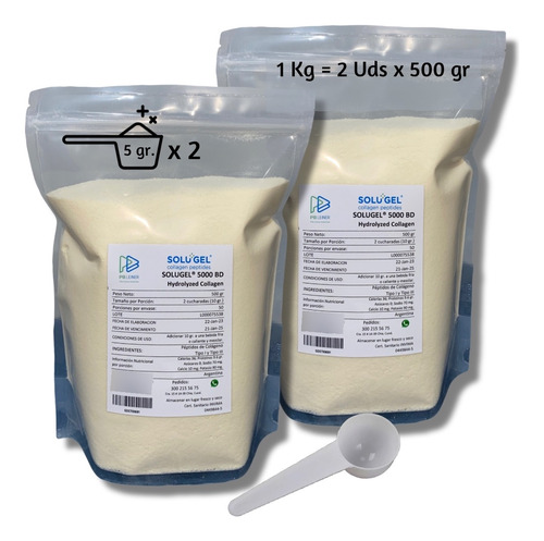 Colageno Hidrolizado 100% X 1 Kg - U - Kg a $119900