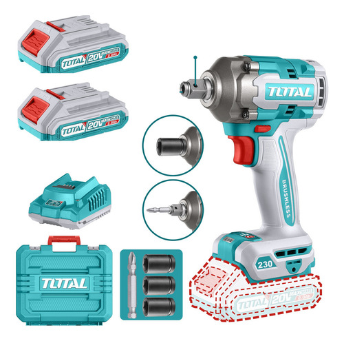 Pistola/llave De Impacto Brushles 230nm Total Tiwli20236 Color Turquesa Frecuencia 50 60hz