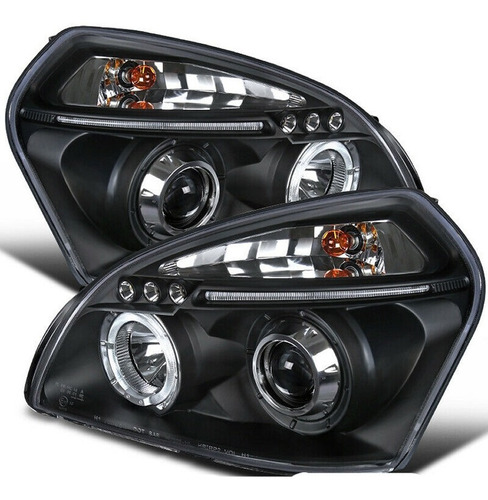 Faros Hyundai Tucson 2005 2009 Led Drl Black Bajo Pedido