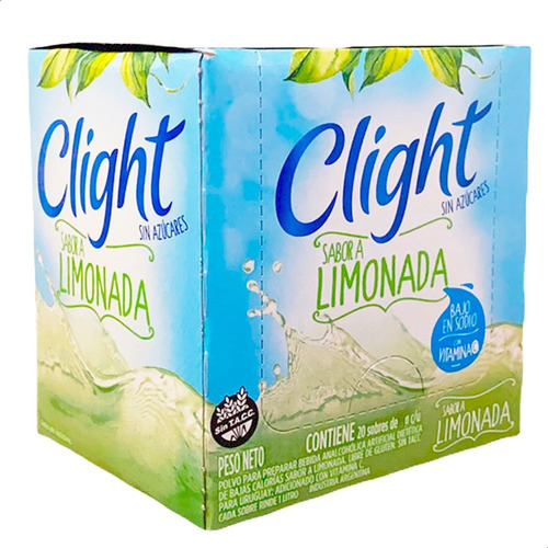 Jugo En Polvo Clight Limonada Vitaminas Sin Tacc - Caja X20