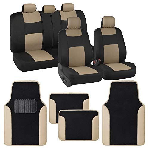Bdk Polypro Beige Car Seat Covers Full Set With 4-piece Car 