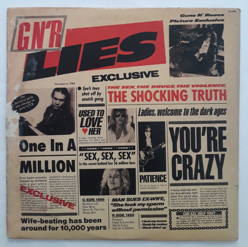 Lp Vinil (vg) Guns N' Roses G N' R Lies Ed Br 89 C/enc