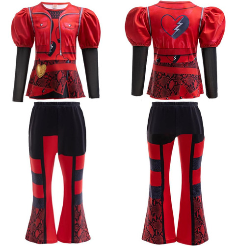 Zaisuifun Disfraz Rojo Para Niñas Rise Con Peluca, Trajes De
