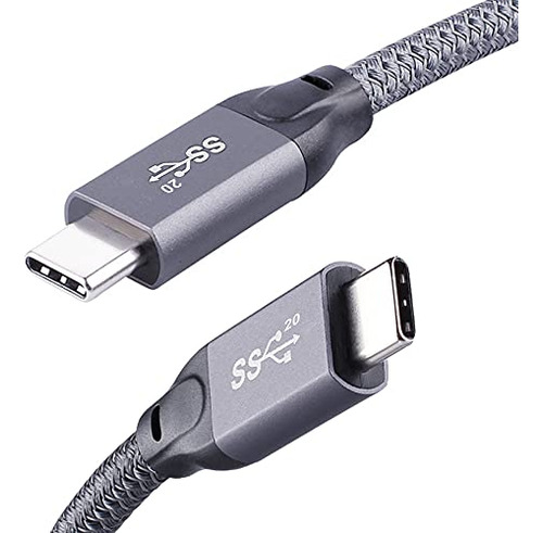 Cable Usb C 3.2 4k Video 100w 20gbps Gris 3mts Qces 