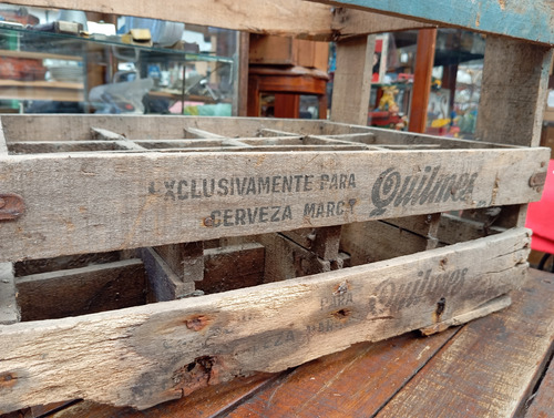Antiguo Cajon Cerveceria Quilmes De Madera Año 1979 Ref. 699 (Usado)
