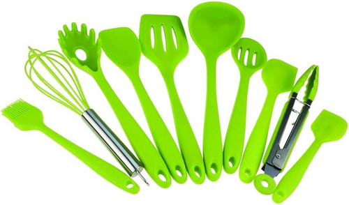 Juego De Utensilios De Silicona De 10 Piezas, Resistentes Al
