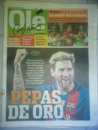 Diario Ole 20 Octubre 2016 Barcelona 4 City 0 Messi