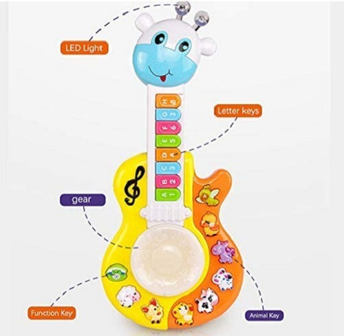 Guitarra Musical Didactica Para Bebe Con Luces Y Sonidos