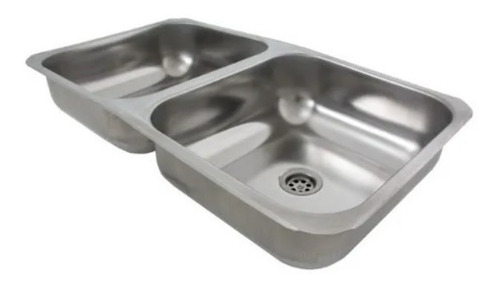 Imagen 2 de 4 de Pileta Bacha Acero Inoxidable Cocina Doble 70 X 37 X 14cm