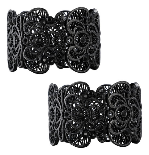 2 Piezas De Pulsera Negra Mujer, Estilo Gótico, Estilo...