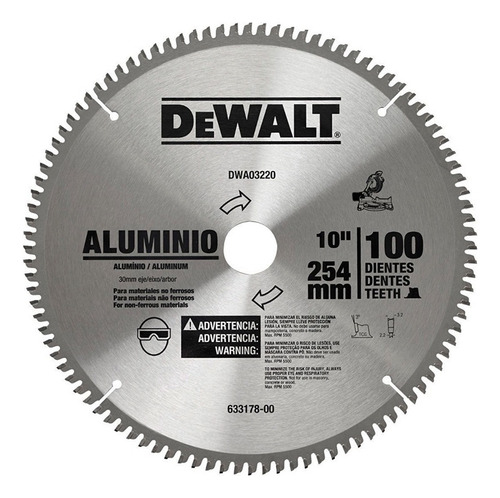 Dwa03220 Disco Sierra Aluminio 10in 254mm 100d Dewalt