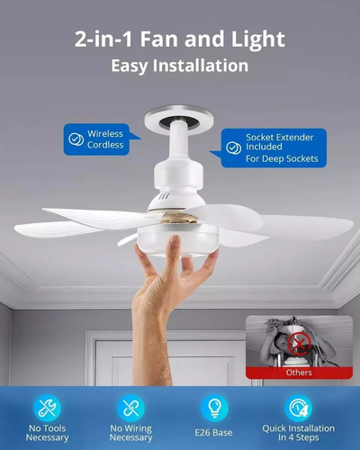 Ventiladores De Techo De 42 Cm Con Lámpara Y Control 2 Pzs.