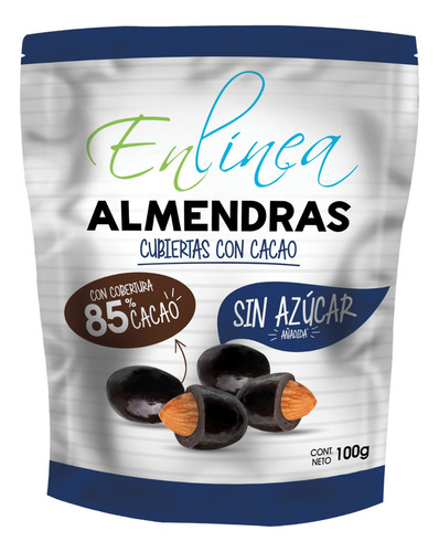 Almendras Cubiertas Con Cacao 85% Sin Azúcar, En Línea