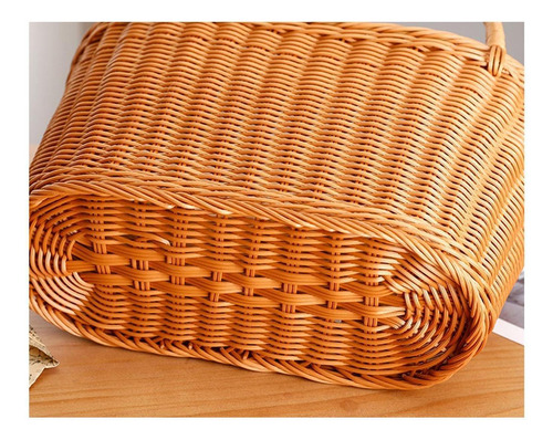 Cesta Tejida Con Asas, Cesta De La Compra, Cesta 30x15x17 Cm