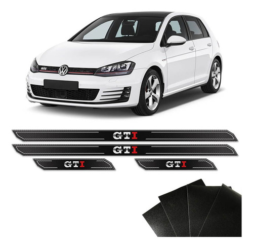 Kit Soleira Diamante Golf Gti 2014/2018 E Protetor De Porta