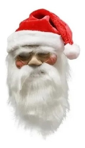 Mascara De Latex Papá Noel Santa Claus Con Anteojos Y Gorro