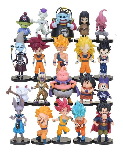 Set 20 O 18 Figuras Dragon Ball Súper Goku Vegeta Freezer