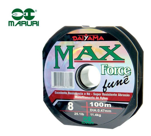 Linha Monofilamento Max Force Fumê 0,47mm 11,4kg 100 Metros