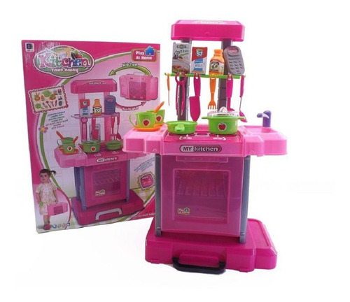 Cocina Juguete Maleta Para Niñas 42cm Kitchen Play Set