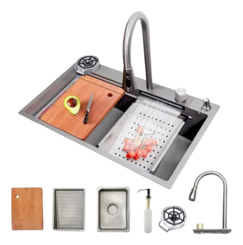 Cuba Inox Gourmet Cascata Com Calha Inox E Acessórios