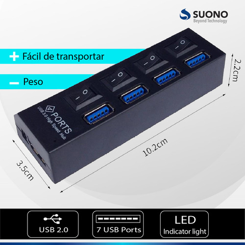 Hub Usb Multiplicador 4 Puertos Usb Pc Notebook Adaptador