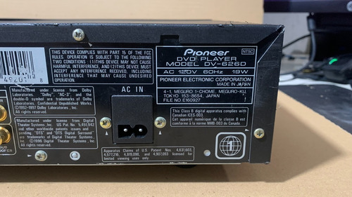 Dvd Pioneer Dv-626d 96khz 24bit (com Defeito) (Usado)