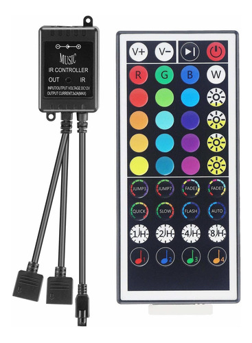 Dunzhitech 2 Puerto 40 Tecla Rgb Controlador Musica Led Ir