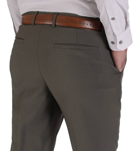 Imagen 3 de 5 de Pantalón Yale Hombre Vestir Liso Sin Pinzas Recto Marquiz