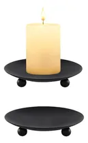 Comprar 2 Portavelas De Hierro Negro, Bandejas Para Velas,