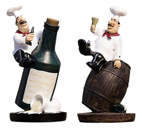 2 Figuritas De Chef Europeo, Estatua De Cocinero, Cocina,