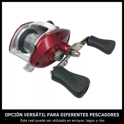 Reel De Pesca Huevito 1 Ruleman Abote Derecho Rojo Full