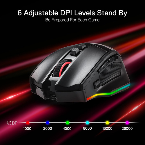 Redragon M813 Pro Ratón Gaming Rgb 3 Modos 26000 Dpi