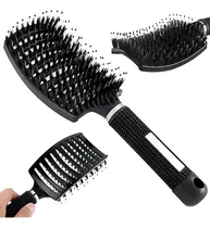 Comprar Escova De Cabelo Raquete Vazada Curva Cerda Dupla Branca Cor Branco