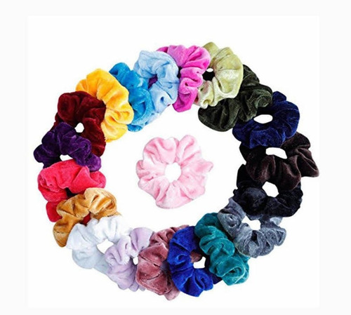 Rabicó Scrunchies De Veludo Moda Retrô Kit 12 Peças Atacado