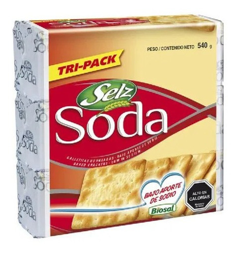 Galleta De Soda Tripack Selz 540gr(1unidad)-super