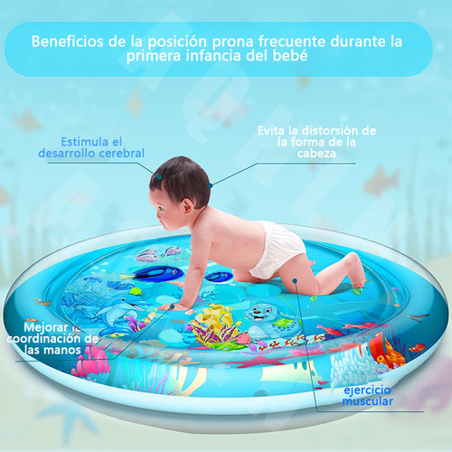 Cojín Tapete Agua Inflable Para Bebes Estimulación Temprana